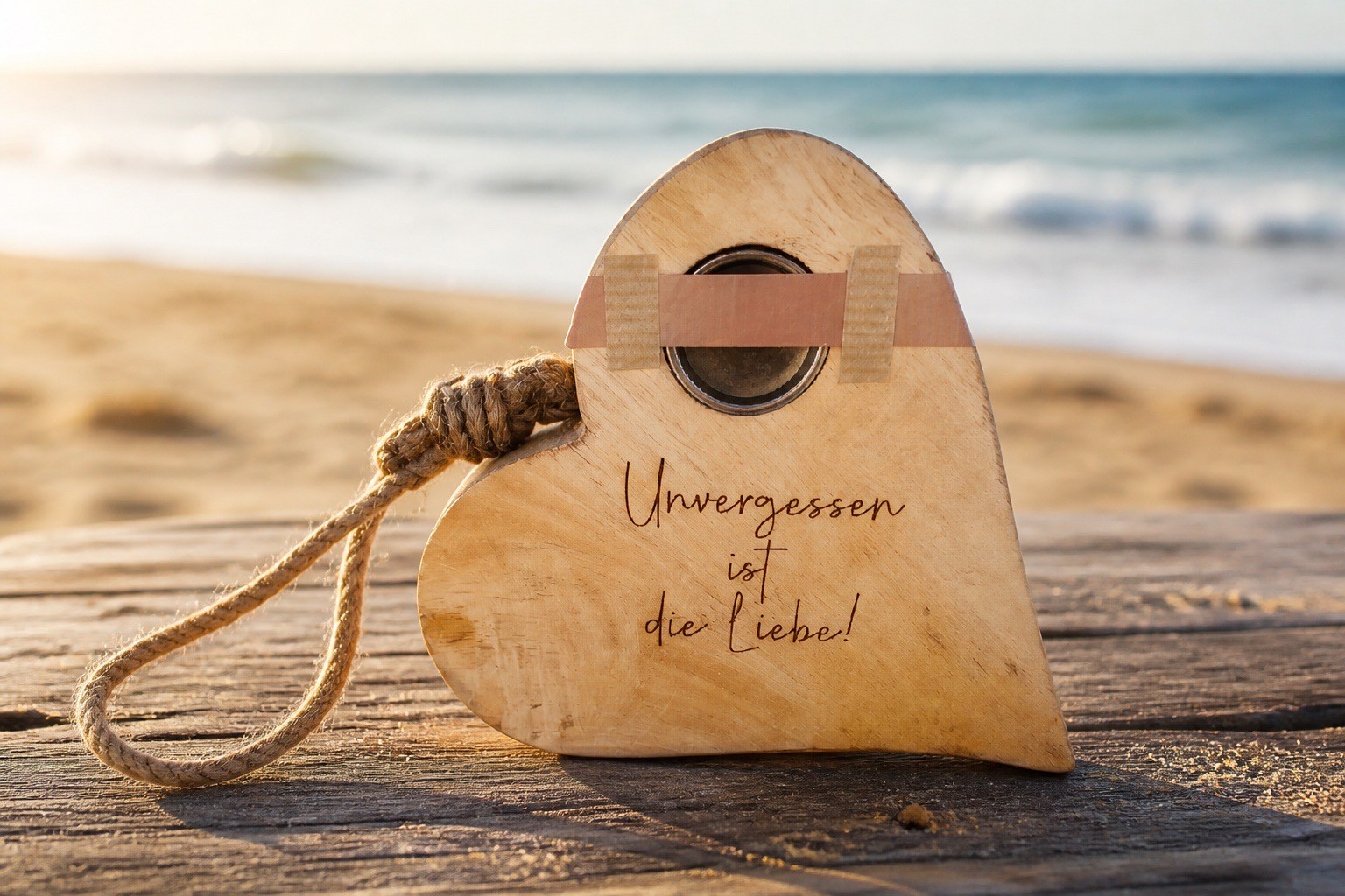Steh-Herz am Strand