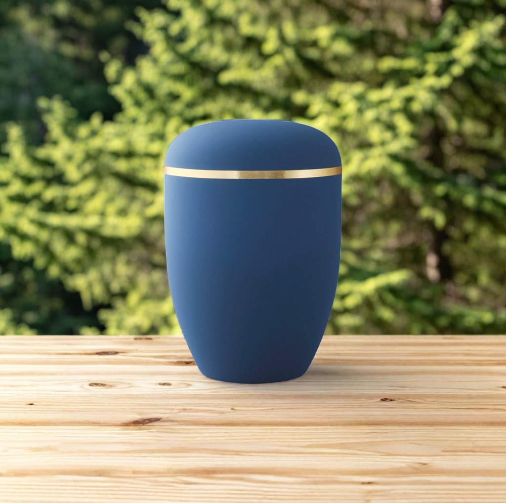 Urne blau zarter Goldrand
